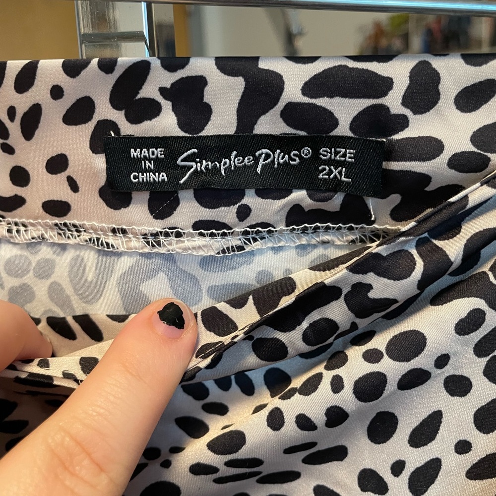 Midi slip skirt animal pattern